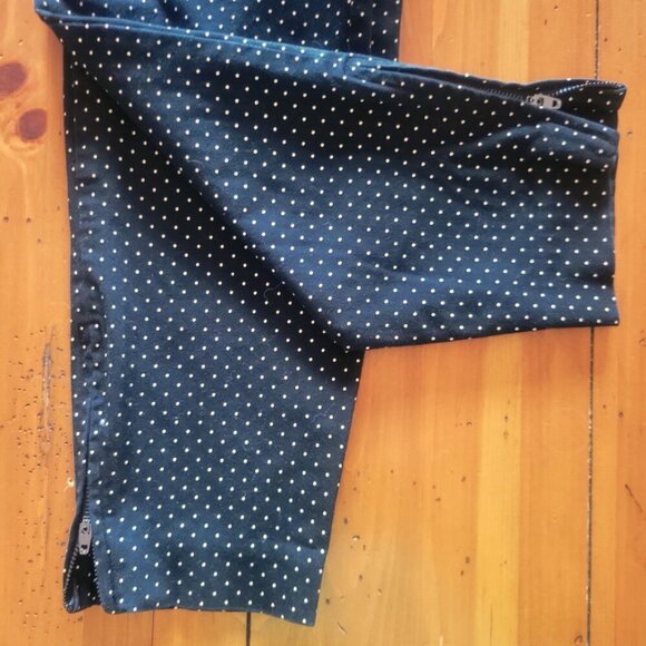 NWOT! LOFT Black w/Cream Polka Dots - Pont, Tapered Leg, Mid-Rise - Size 10 - Picture 11 of 12